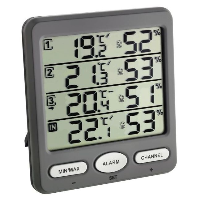 Termo-Higrometru cu 3 senzori wireless TFA 30.3054.10