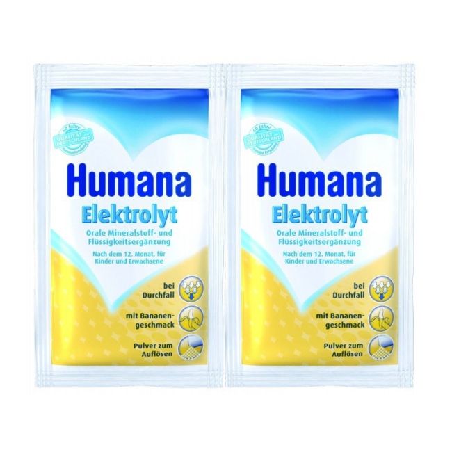 Humana elektrolyt banane de la 1 an folie cu 2 plicuri * 6,25 g hublpheb125