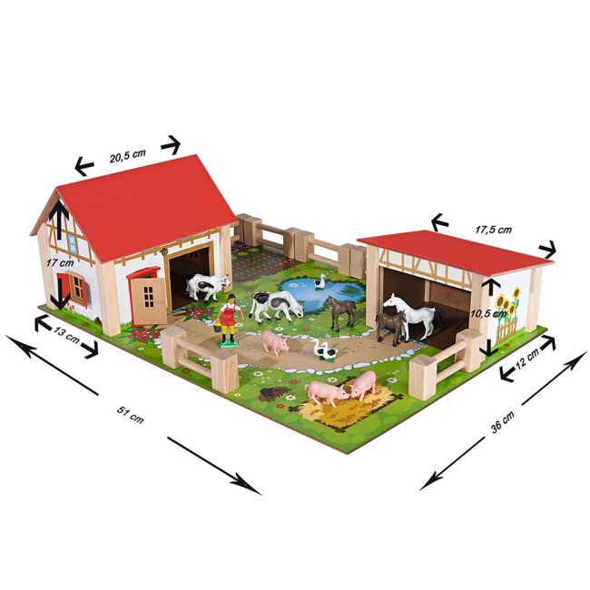 Ferma din lemn eichhorn 51x36x17 cm cu accesorii hubs100004308