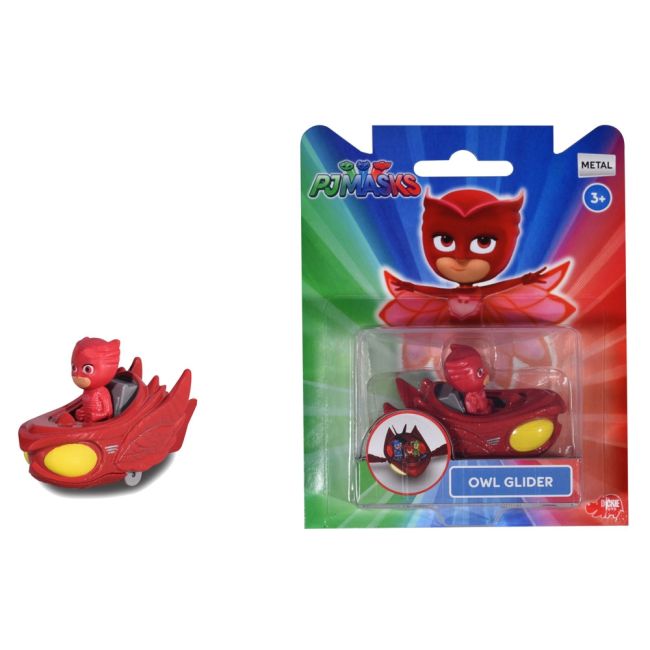 Masina dickie toys eroi in pijama owl-glider cu figurina hubs203141002