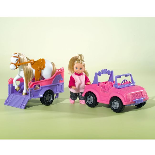 Papusa simba evi love 12 cm evi horse trailer cu masina, trailer si calut hubs105737460