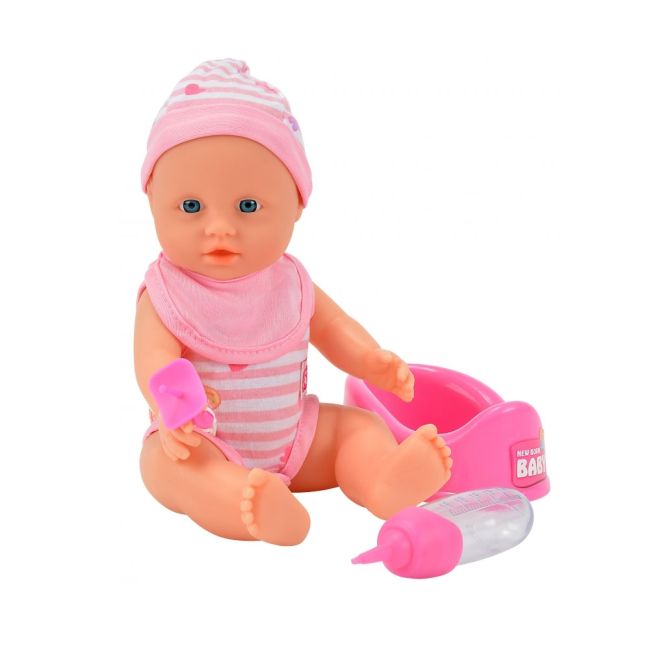 Papusa simba new born baby 30 cm bebe darling cu olita si bavetica roz deschis hubs105037800-lpi