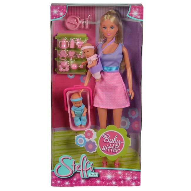 Papusa simba steffi love 29 cm babysitter cu 2 bebelusi si accesorii hubs105730211