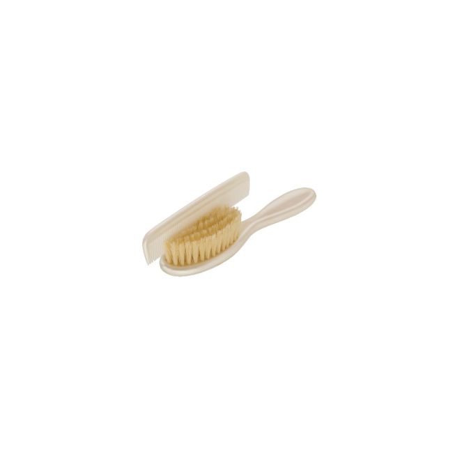 Perie si pieptan pentru bebelus Pearl white Rotho-babydesign KRS20059-0100-01