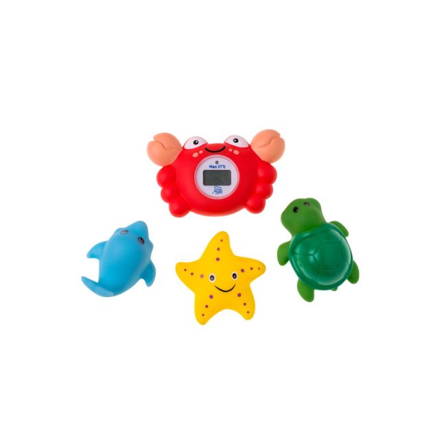 Termometru de baie digital Crab cu 3 jucarii de baie Rotho babydesign KRS20442