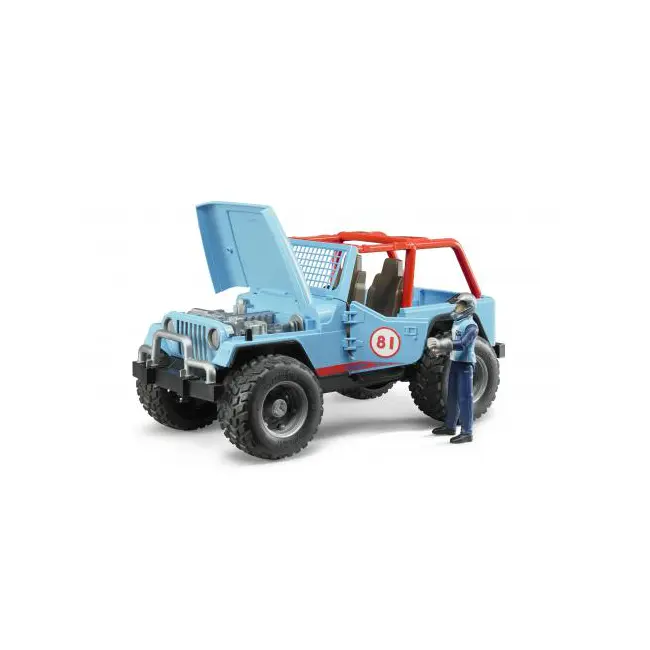 Jeep Cross Country albastru cu figurina, scara 1:16, Bruder NCR2541B