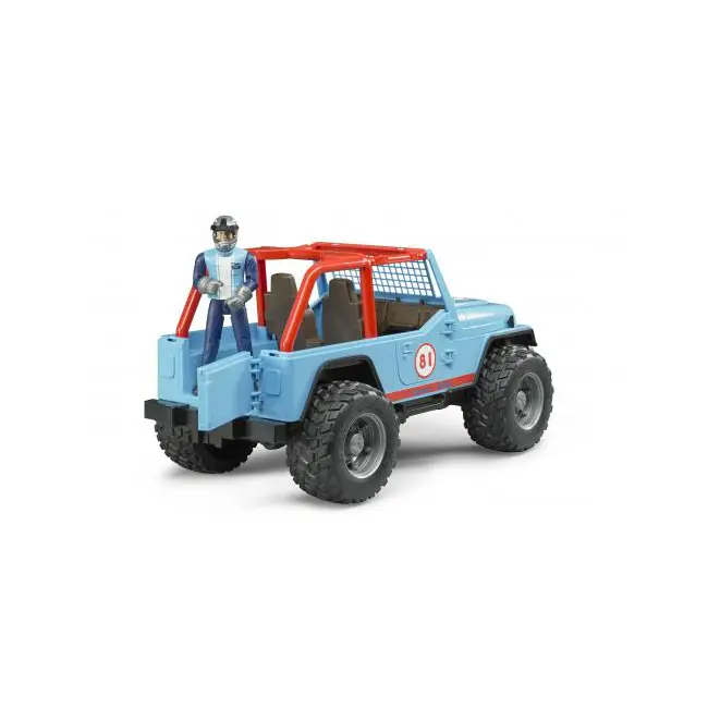 Jeep Cross Country albastru cu figurina, scara 1:16, Bruder NCR2541B