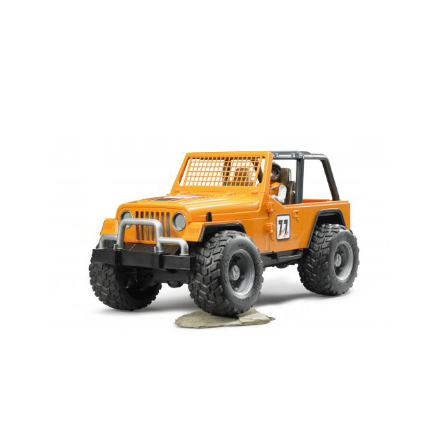 Jeep Cross Country portocaliu cu figurina, scara 1:16, Bruder NCR2542