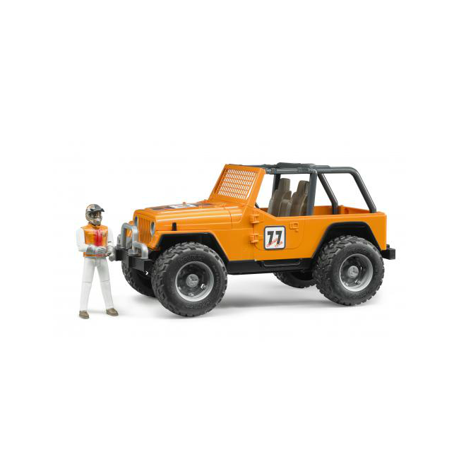 Jeep Cross Country portocaliu cu figurina, scara 1:16, Bruder NCR2542