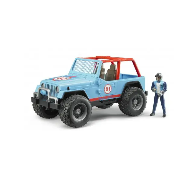 Jeep Cross Country albastru cu figurina, scara 1:16, Bruder NCR2541B