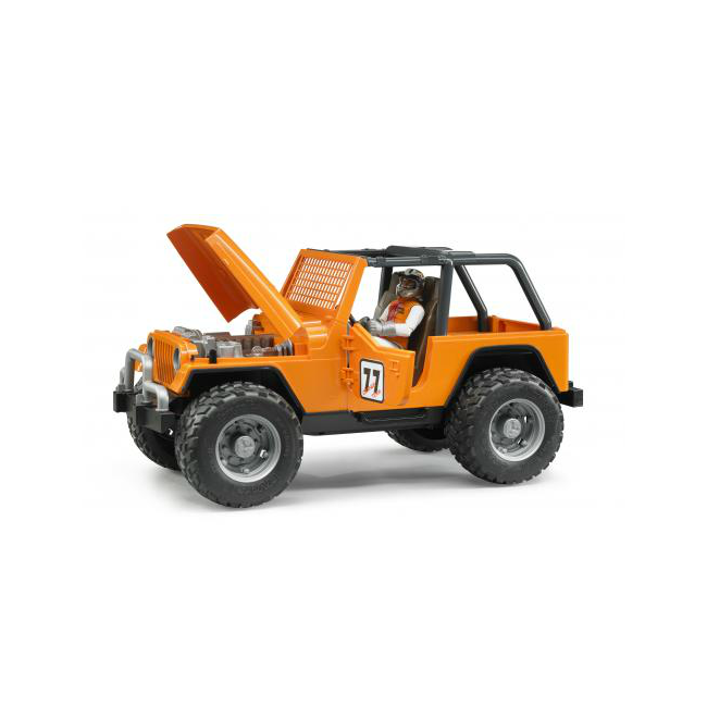 Jeep Cross Country portocaliu cu figurina, scara 1:16, Bruder NCR2542