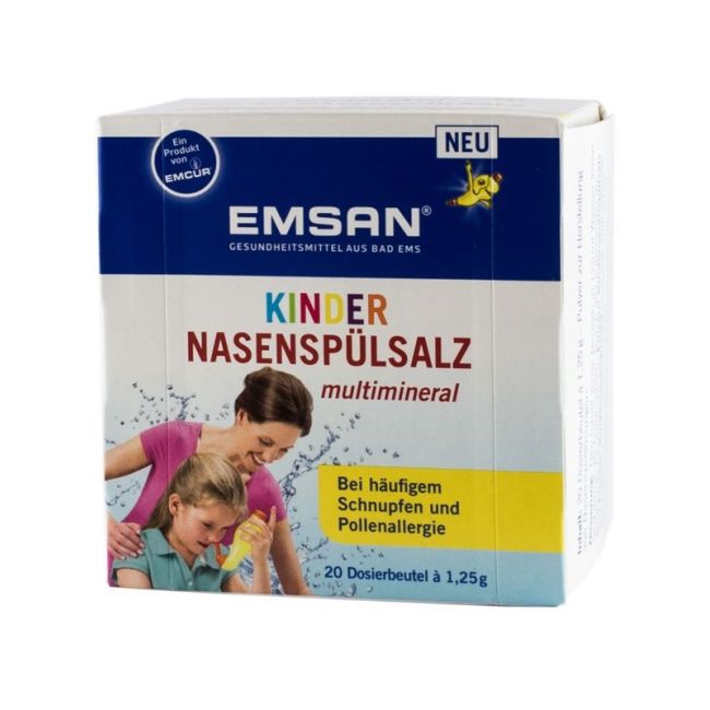 EMSAN - Solutie pentru spalaturi nazale cu multiminerale, pentru copii  20 plicuri a cate 1,25  - PRNBG270769