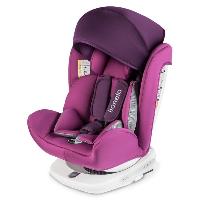 Lionelo - Scaun auto Bastiaan Pozitie de somn, Rotire 360 grade, 0-36 Kg, cu Isofix, Violet BYNLO-BASTIAAN_VIOLET