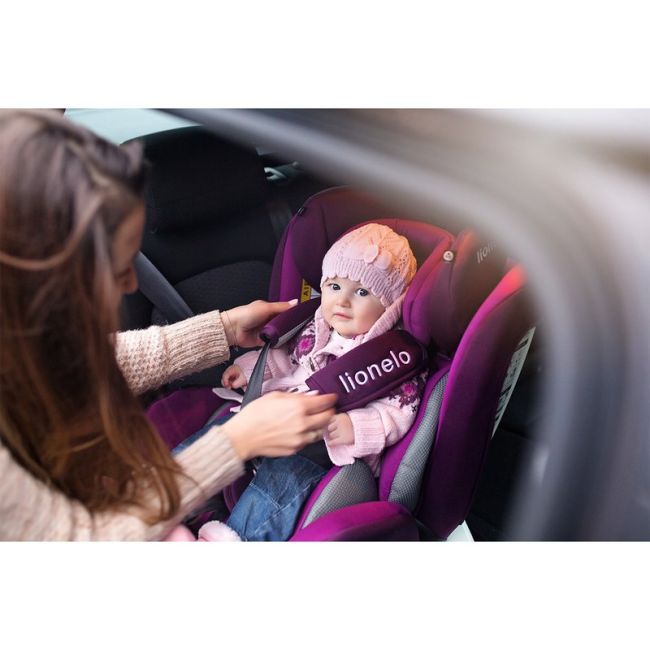 Lionelo - Scaun auto Bastiaan Pozitie de somn, Rotire 360 grade, 0-36 Kg, cu Isofix, Violet BYNLO-BASTIAAN_VIOLET