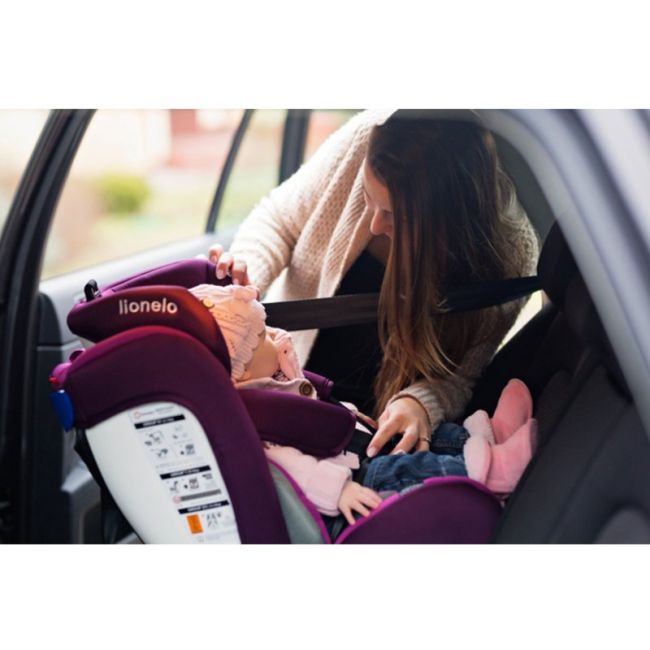 Lionelo - Scaun auto Bastiaan Pozitie de somn, Rotire 360 grade, 0-36 Kg, cu Isofix, Violet BYNLO-BASTIAAN_VIOLET