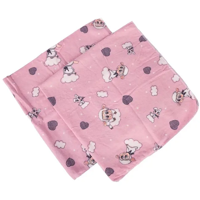 BabyNeeds - Scutec finet 75/75 cm, 2 bucati, Oita pufoasa, Roz BYNBN151