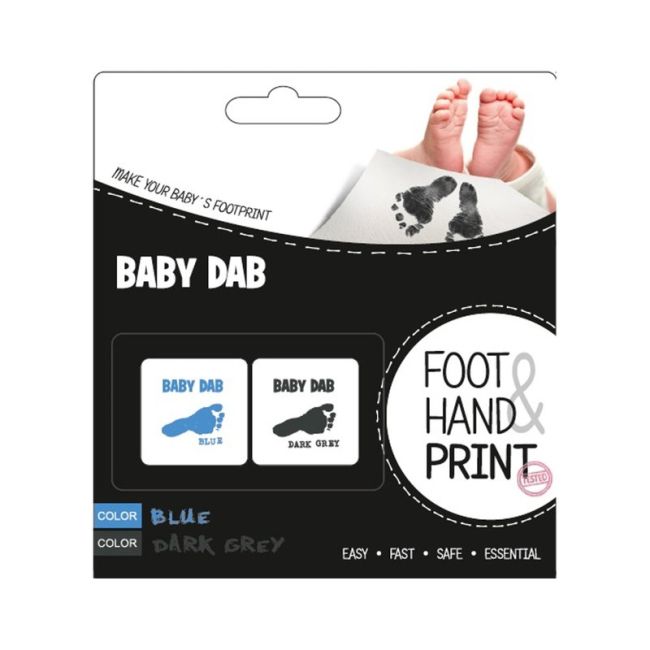 Petite&Mars - Set amprente mulaj cu cerneala Baby Dab Albastru si Gri - BYN90101