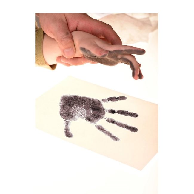 Petite&Mars - Set amprente mulaj cu cerneala Baby Dab Albastru si Gri - BYN90101