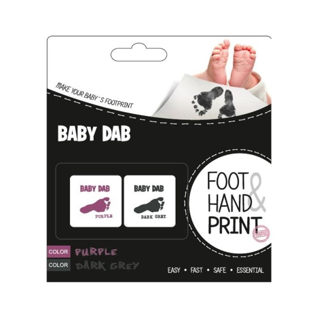 Petite&Mars - Set amprente mulaj cu cerneala Baby Dab Violet si Gri BYN90095