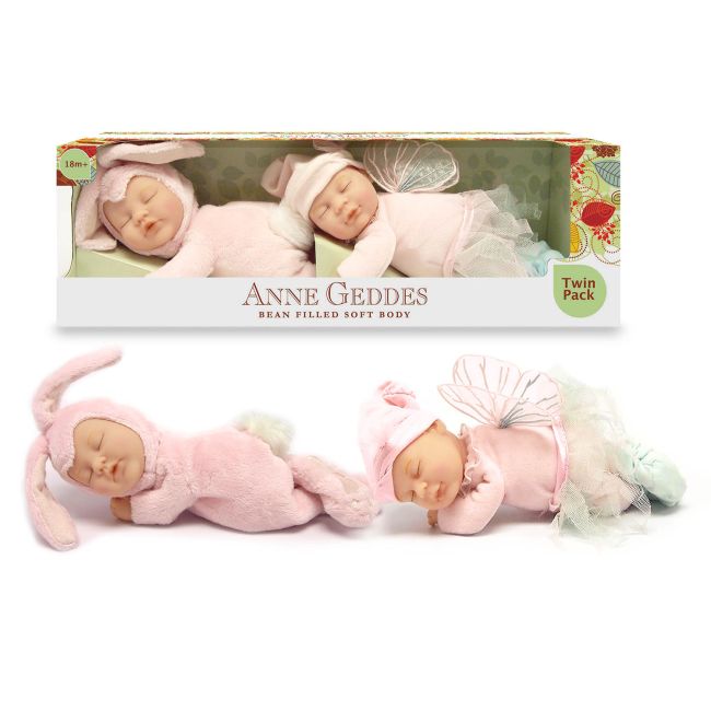 Set 2 papusi Anne Geddes - Iepuras roz si zana NCR579561