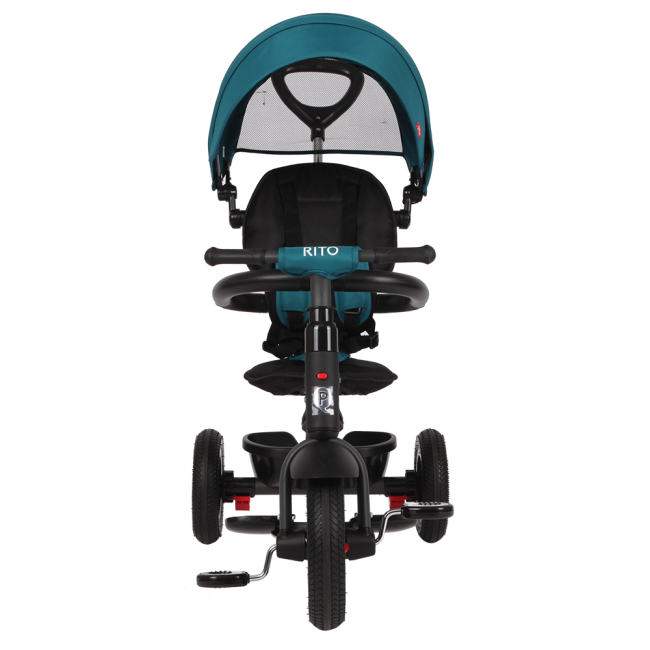 Tricicleta cu roti de cauciuc qplay rito rubber albastru deschis smb338038131