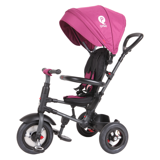 Tricicleta cu roti de cauciuc qplay rito rubber violet smb338038150