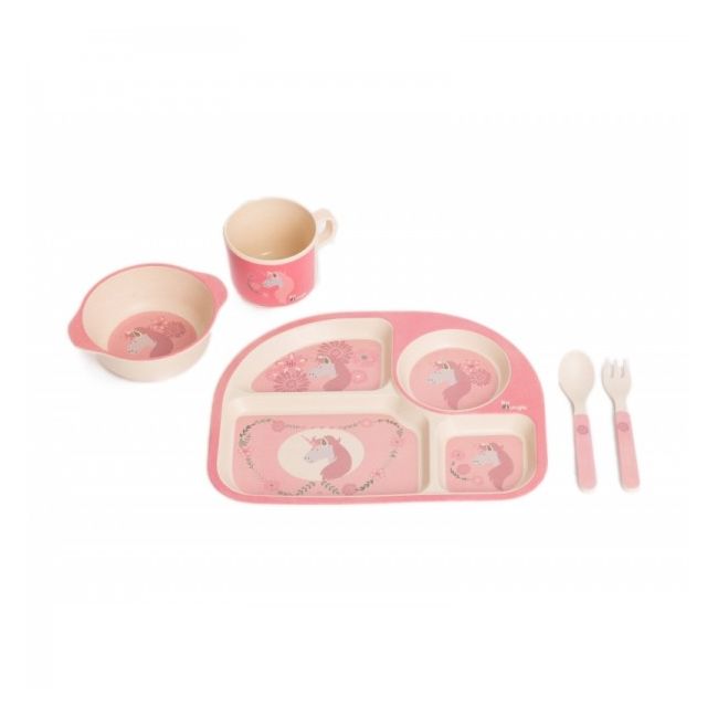 Set cina pentru bebelusi Unicorn Roz - SOLBJB555000