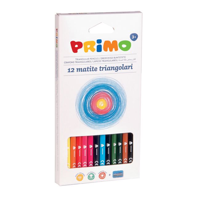 Creioane colorate Morocolor Primo Tris, 12 culori/cutie - BPTCMC15531