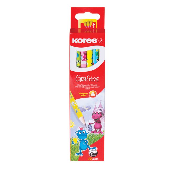 Creioane grafit Kores Grafitos Fantasy Dragons, corp triunghiular - BPTCKS92852