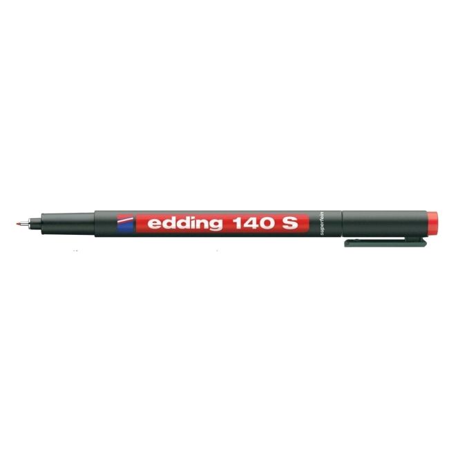 Marker permanent Edding OHP 140S, corp plastic, varf rotund, 0.3 mm, rosu - BPTCED1402
