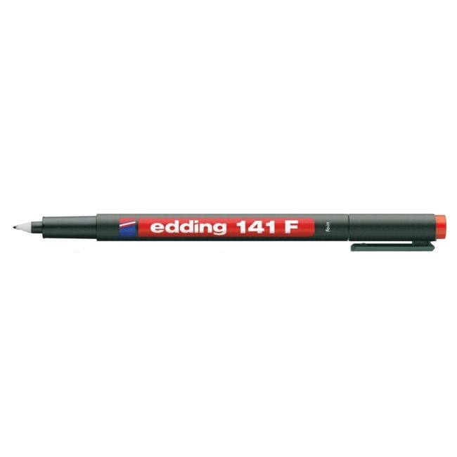 Marker permanent Edding OHP 141F, corp plastic, varf rotund, 0.6 mm, rosu - BPTCED1412