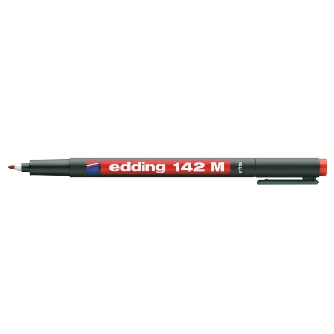 Marker permanent Edding OHP 142M, corp plastic, varf rotund, 1 mm, rosu - BPTCED1422