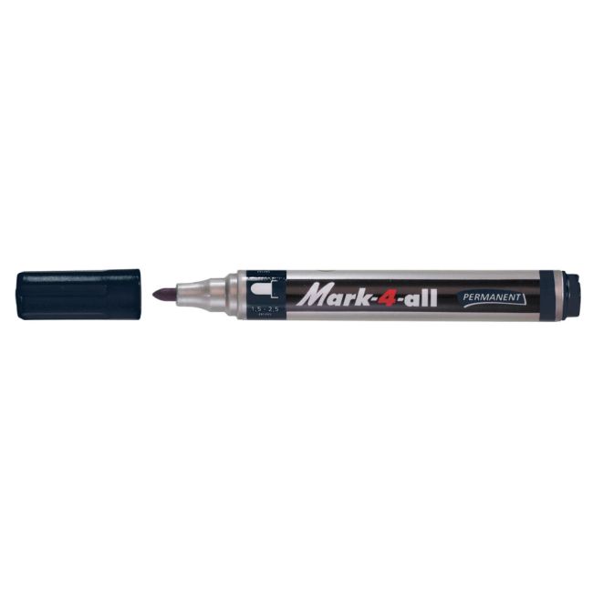 Marker permanent Stabilo Mark-4-All, corp plastic, varf rotund, 1.5-2.5 mm, negru - BPTCSW136511