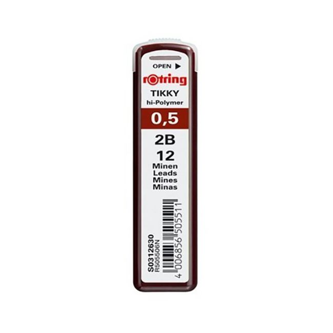 Mine creion mecanic Rotring, 0.5 mm , 2B, 12 bucati/cutie - BPTCRO505506