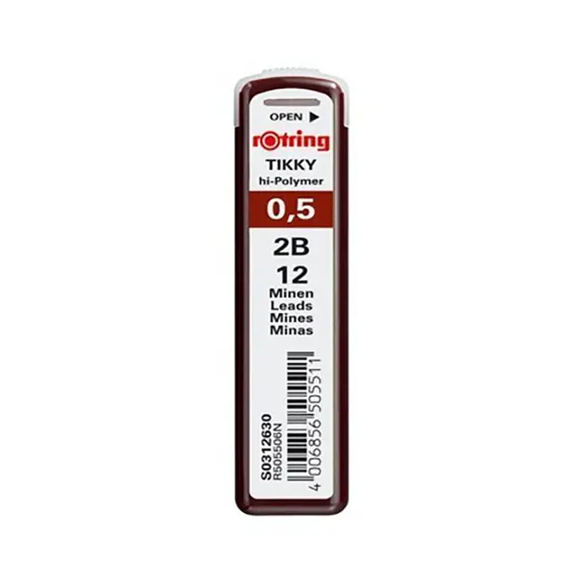Mine creion mecanic Rotring, 0.5 mm , 2B, 12 bucati/cutie - BPTCRO505506