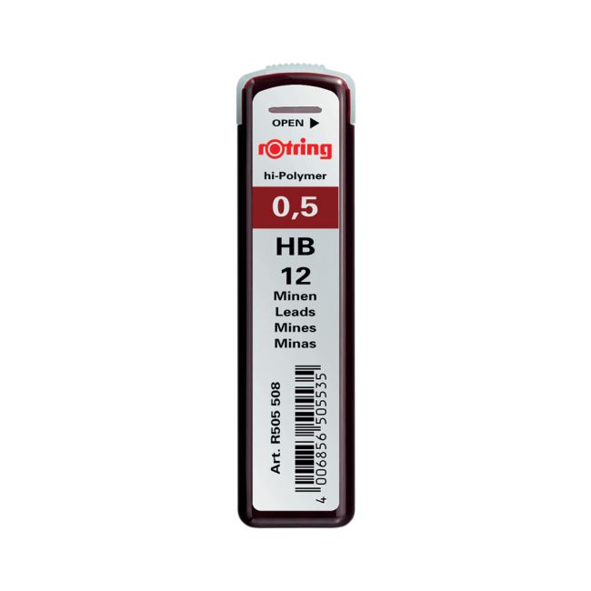 Mine creion mecanic Rotring, 0.5 mm , HB, 12 bucati/cutie - BPTCRO505508