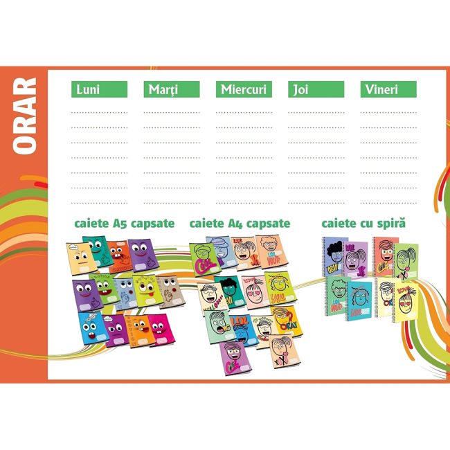 Orar scolar, format 168 x 240 mm, 250 g/mp, Emotion - BPTCCI71096