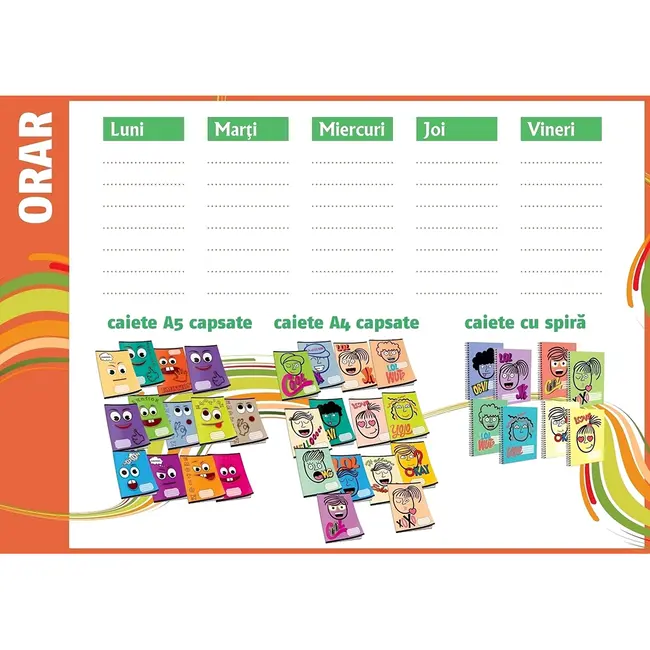 Orar scolar, format 168 x 240 mm, 250 g/mp, Emotion - BPTCCI71096