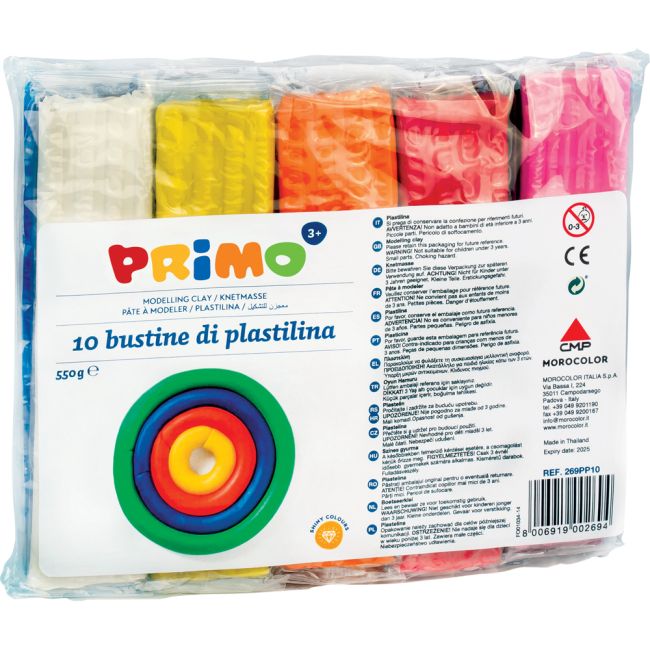 Plastilina Morocolor Primo, 550 g/cutie, 10 culori/pachet - BPTCMC15533