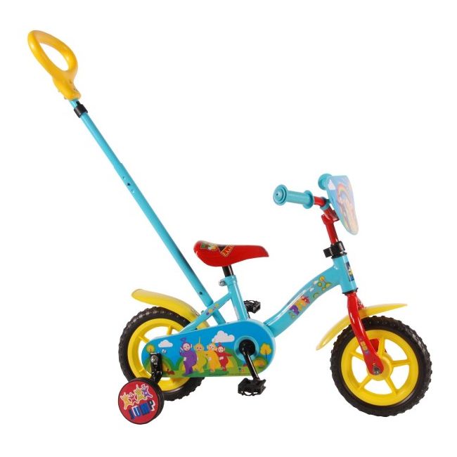 Bicicleta 10 inch cu roti ajutatoare si maner partial montata Teletubbies - SOLVOL71006