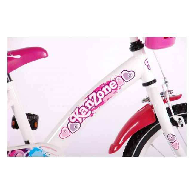 Bicicleta copii fetite 16 inch Volare cu roti ajutatoare si cosulet roz Kanzone Giggles - SOLVOL41623
