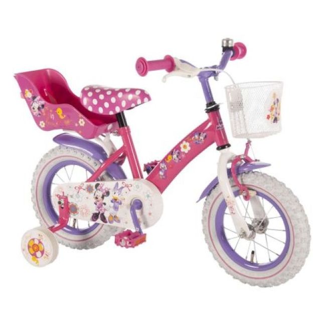 Bicicleta copii Volare Minnie Mouse cu roti ajutatoare 12 INCH partial montata - SOLVOL31226