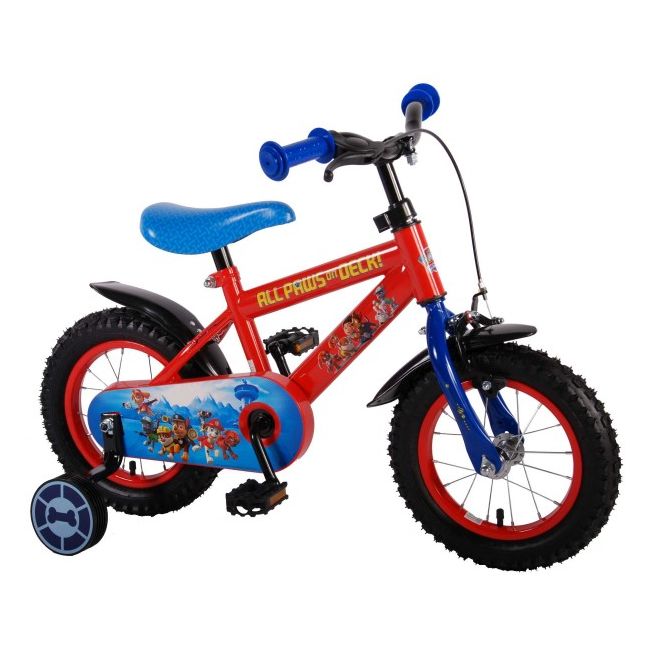 Bicicleta pentru baieti 12 inch cu roti ajutatoare partial montata Paw Patrol - SOLVOL61250-CH