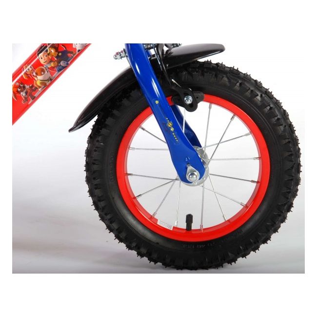 Bicicleta pentru baieti 12 inch cu roti ajutatoare partial montata Paw Patrol - SOLVOL61250-CH