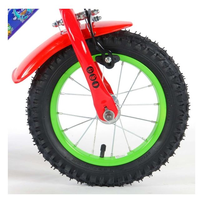 Bicicleta pentru baieti 12 inch cu roti ajutatoare partial montata PJ Masks - SOLVOL71263-CH