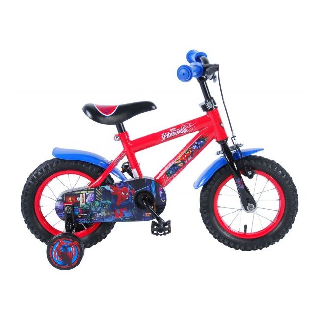 Bicicleta pentru baieti 12 inch cu roti ajutatoare partial montata Spiderman - SOLVOL41254-CH