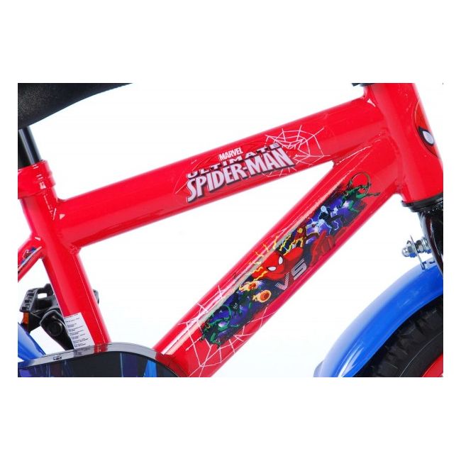 Bicicleta pentru baieti 12 inch cu roti ajutatoare partial montata Spiderman - SOLVOL41254-CH