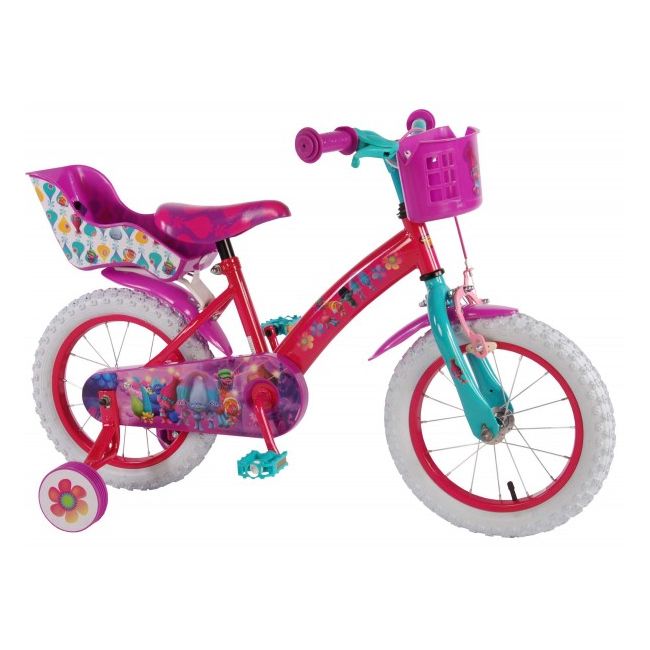 Bicicleta pentru copii fetite Trolls Volare 16 inch cu roti ajutatoare - SOLVOL61652-CH