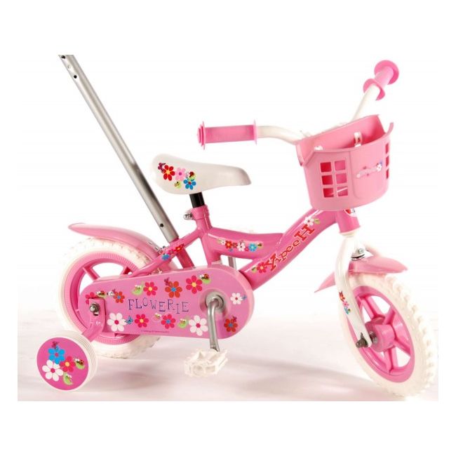 Bicicleta pentru fete 10 inch cu roti ajutatoare si cosulet partial montata Volare Yipeeh - SOLVOL71005
