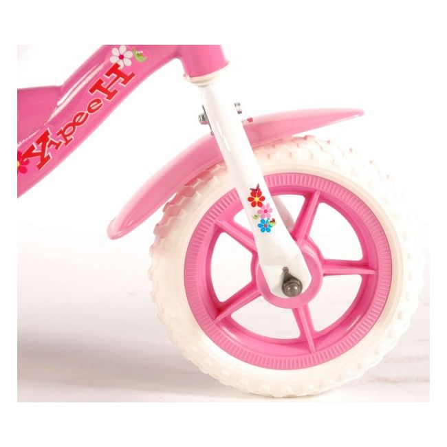 Bicicleta pentru fete 10 inch cu roti ajutatoare si cosulet partial montata Volare Yipeeh - SOLVOL71005